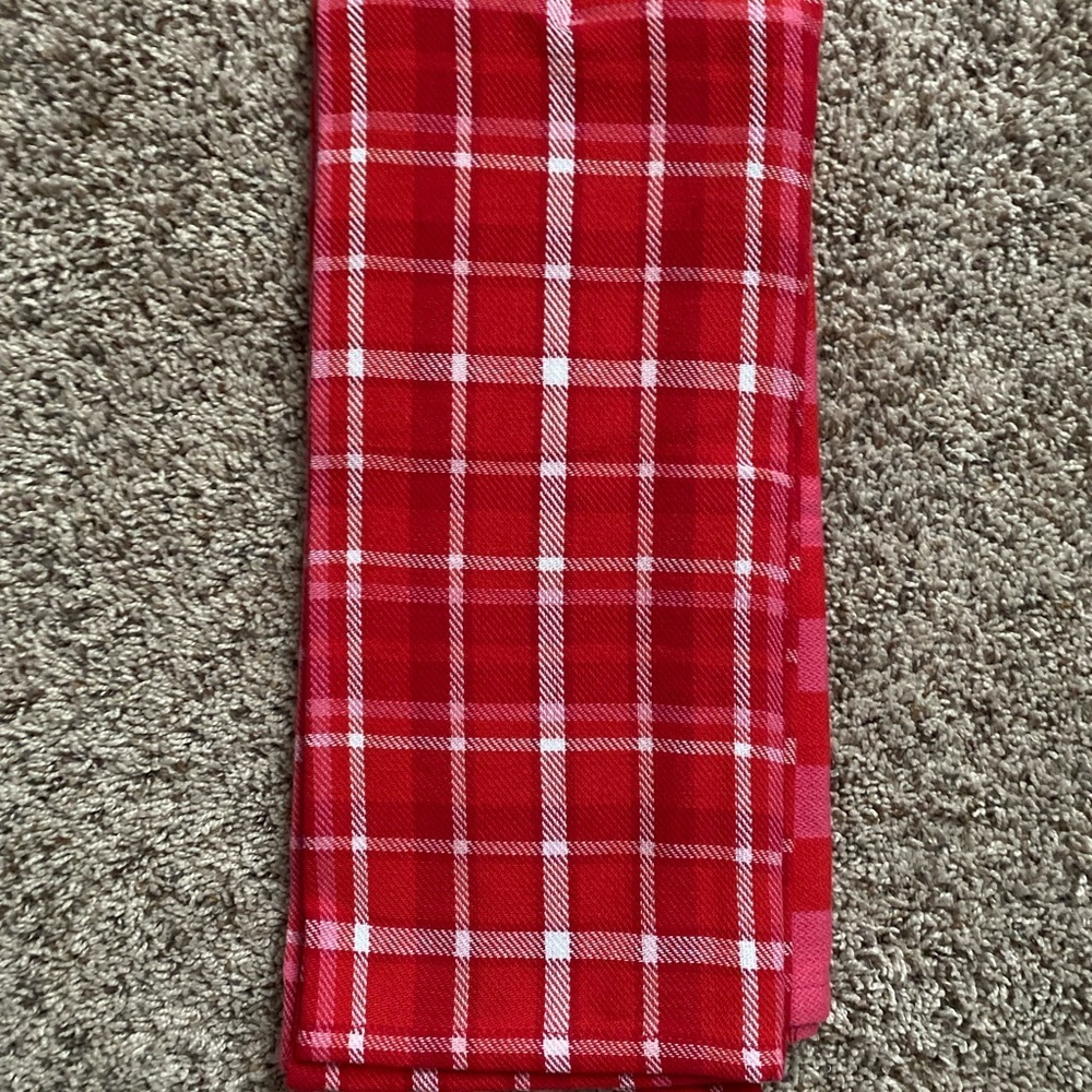 LOVE + Striped Pink & Red Hand Towel Set of 2 NWT 18”x 28” NWT - Picture 3 of 4